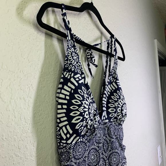 NICOLE MILLER Swimsuit Halter w/Gathered Sash Open Back Boho Print NWT - Picture 7 of 12